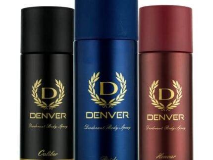 DENVER Caliber, Pride & Honour Deodorant – 165ML Each Combo Pack of 3) | Long Lasting Body Deodorant Spray for Men