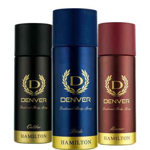 DENVER Caliber, Pride & Honour Deodorant – 165ML Each Combo Pack of 3) | Long Lasting Body Deodorant Spray for Men DENVER Caliber, Pride & Honour Deodorant – 165ML Each Combo Pack of 3) | Long Lasting Body Deodorant Spray for Men