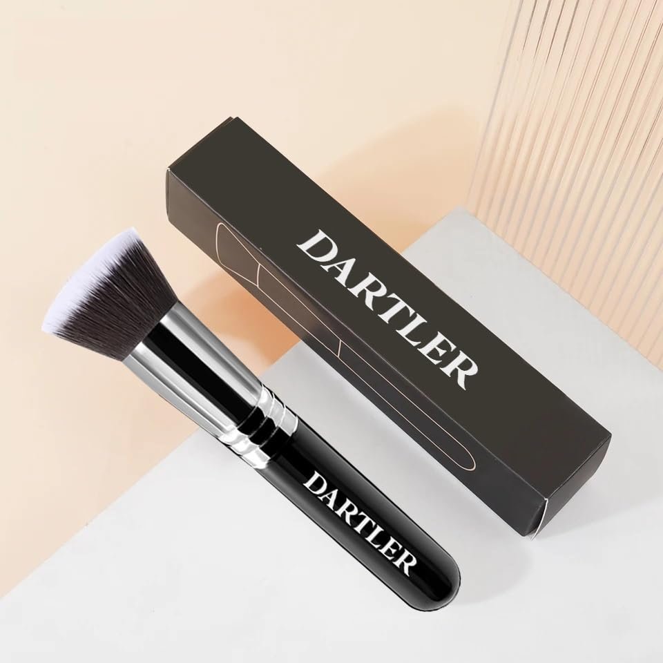 Dartler’s Premium Foundation Brush for Liquid, Cream, Powder – Kabuki Flat Face Blending Brush – Soft Essential Makeup Tool for Women | Black, Pack -1 Dartler’s Premium Foundation Brush for Liquid, Cream, Powder – Kabuki Flat Face Blending Brush – Soft Essential Makeup Tool for Women | Black, Pack -1