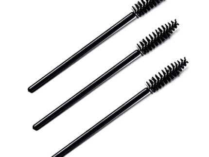 Disposable Eyelash brush, Mascara Wands Makeup Spoolies Applicators for Eye Lash Extension, Eyebrow Spooly and Makeup, Black Color, Pack of 3