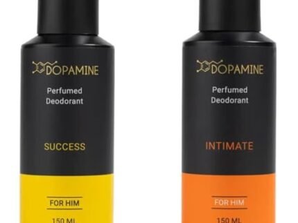 Dopamine Deodorant for Men Combo Long lasting Smell - Body Spray For Man, Premium Men's Deo for Fresh smell - Success and Intimate - (150 ml x 2)