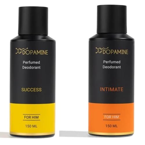 Dopamine Deodorant for Men Combo Long lasting Smell – Body Spray For Man, Premium Men’s Deo for Fresh smell – Success and Intimate – (150 ml x 2) Dopamine Deodorant for Men Combo Long lasting Smell – Body Spray For Man, Premium Men’s Deo for Fresh smell – Success and Intimate – (150 ml x 2)