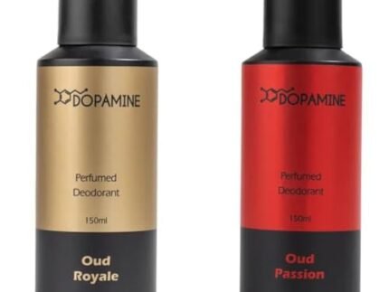 Dopamine Oud Deodorant for Men Combo Long lasting Smell – Body Spray For Man, Premium Men’s Deo for Fresh smell – Oud Royale and Oud Passion – (150 ml x 2)