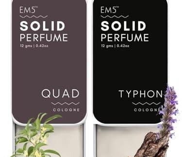 EM5 Pack of 2 Quad & Typhon Solid Perfumes | Alcohol Free Cologne for Men & Women | Non-Greasy Wax Perfume | Strong & Lasting Fragrance | Gifting Set for Him & Her
