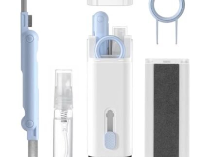 Elfora 7 in 1 Electronic Cleaner kit | Cleaning Kit for iPad | iPhone | Airpods | Monitor Screen | Keyboard | Dust Brush Including Soft Sweep | Swipe | Airpod Cleaner Pen | Key Puller and Spray Bottle