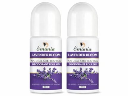 Emania Lavender Bloom Deodorant Roll On – Natural Lavender Fragrance, Long Lasting Odor Protection, Alcohol & Aluminium Free Underarm Roll On | 50 ml (Pack Of 2)