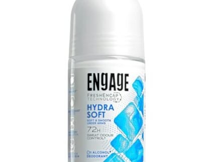 Engage Hydra Soft Roll On Deo For Women, 50ml| 0% Alcohol Underarm Roll On For Woman | 72 Hour Sweat Odour Protection| With Vitamin F |Soft & Smooth Underarms | Motion Activated FreshEncap Technology