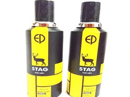 Estiara Men’s Stag Black & Yellow Deodorant Body Spray, 200 ml (Pack of2)
