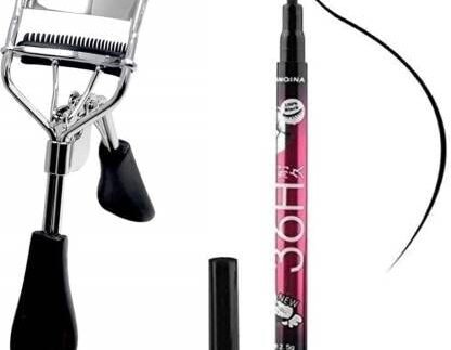 Eyelash Curler With 36 Hours Long lasting Waterproof Black Eye liner eye pencil Pen (2 Pcs) 2.5 g (black)