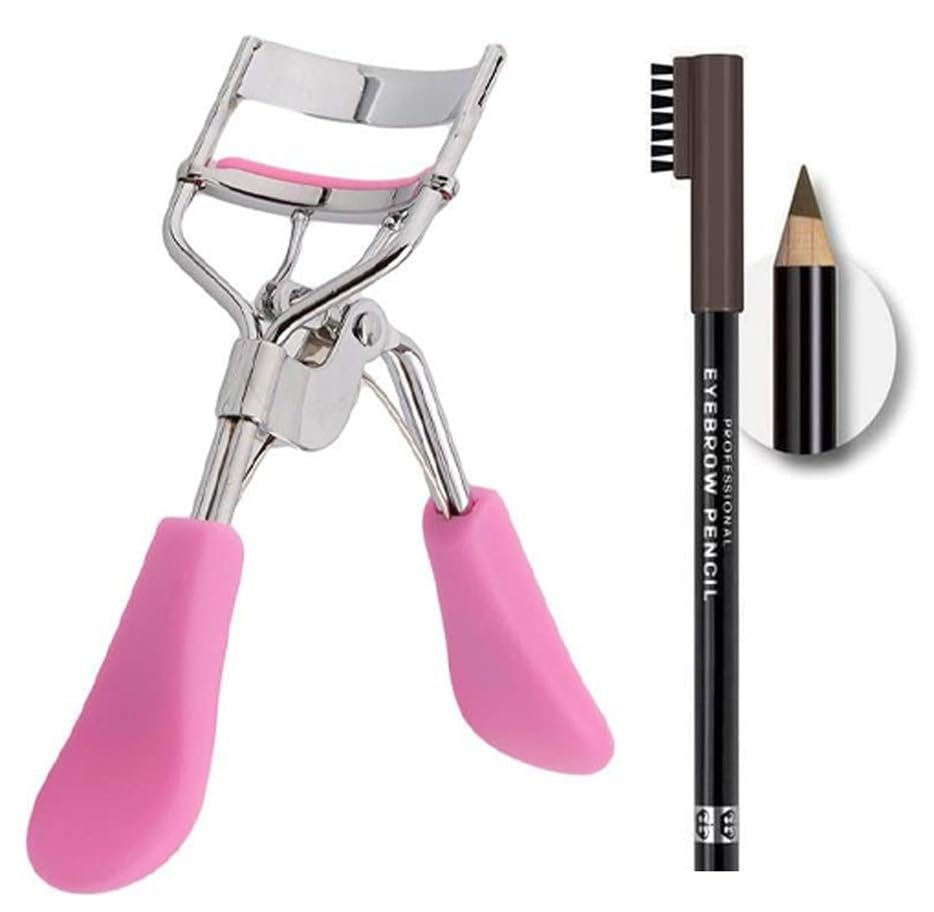 Eyelash Curlers Fit All Eye Shape Curved Lash Curler,Natural and Long Lasting Eyelash Curler for Women Make Up Gift with 1 Brown Eyebrow Pencil Eyelash Curlers Fit All Eye Shape Curved Lash Curler,Natural and Long Lasting Eyelash Curler for Women Make Up Gift with 1 Brown Eyebrow Pencil