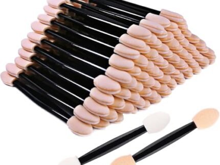Eyeshadow Applicators, 10 pcs Disposable Double Sided Oval Eyeshadow Brush Sponge Applicator Disposable Sponge Brush Eye Makeup