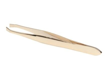 FOLELLO Slant Tip Tweezer Plucker for Eyebrows, Upper Lips & Small hairs (Golden), Precision Tweezers for Home and Professional Use, Unisex Hair Plucker, Tweezers for Women Facial Hair
