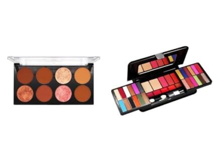 Fashion Colour PRO HD CONTOUR & HIGHLIGHTER PALETTE (Shade 02) Professional and Home 4 IN 1 Makeup Kit (FC1522)