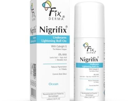 Fixderma Nigrifix Underarm Ocean Roll on With 6% AHA, Lactic Acid & 1% Mandelic Acid & Kojic Acid | Brightens Skin & Exfoliates Underarm | For Sensitive Skin – 60ml (Pack of 1)