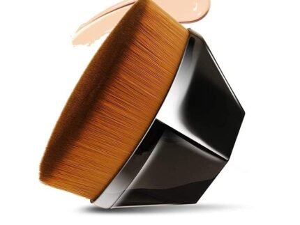 Foundation Makeup Brush for Face | Soft Bristle Compact Powder & Blending Brush | Professional Cosmetic Brush for Women & Girls (Black) (DARK BROWN)