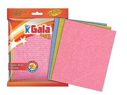 Gala Sponge Wipe for Kitchen, Kitchen Cleaning Sponge,Biodegradable Cellulose Material for Kitchen and Home Cleaning (3 Pcs Pack)