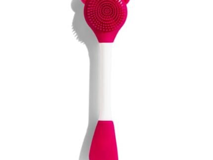 Gleva Double-Headed Facial Massage Brush, Deep Pore Cleansing, Skin Exfoliator Brush, Face Mask Mud & Clay Applicator, Lips Face Cleansing, Cosmetic Tools (Rose),Silicone Facial Brush