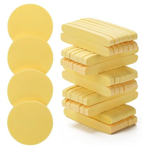 Gleva Powder Puff Soft Face Makeup Sponge, Loose powder Foundation Blending Sponges Set, Makeup Blender, Contouring, Wedge Triangle Shape Wet & Dry Tool Washable Reusable (Yellow-24 Pcs) Gleva Powder Puff Soft Face Makeup Sponge, Loose powder Foundation Blending Sponges Set, Makeup Blender, Contouring, Wedge Triangle Shape Wet & Dry Tool Washable Reusable (Yellow-24 Pcs)