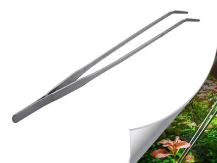 HASTHIP® Tweezers for Aquarium, Universal Plant Shrimp Reef Tank Straight Aquarium Accessories Tweezer for Fish Tank Aquarium Live Plant (27cm Curved Tweezers)