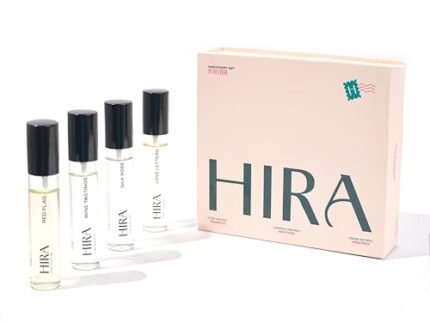 HIRA Discovery Gift Set for Women | 4 x 10 ml 8 Hours Long Lasting Luxury Premium Fragrances | Summer Afternoon, Wine Tastings, Love Letters, Red Flag | Gift for Wife, Girlfriend
