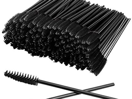 Jibaro 50Pcs Disposable Eyelash Brushes, Mascara Wands, Eye Lash Brush, Spoolies for Eyelash Extensions, Spoolie Eyebrow Eyeshadow Brow Makeup Supplies Kit Cleansing Glitter Applicator Tool