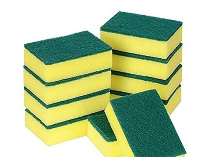 Kitchen Cleaning Sponges, Heavy Duty Non-Scratch Scrub Sponges for Dishes, Bathroom, Car Wash, All-Purpose Pad Scrubbing Bubbles Cleaner, Pack of 10