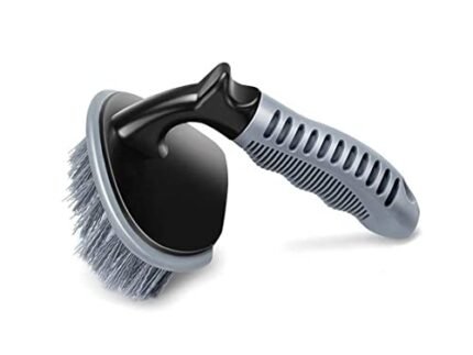 Kozdiko T-Type Car Tire Cleaning Brush Scrubber with Antislip Handle Multi-Functional Cars Tyre Wheel Rim Hub Washing Cleaner Universal for All Cars