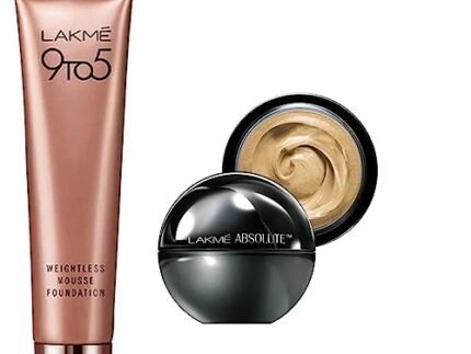 LAKMÉ Absolute All Skin Natural Mousse, Ivory Fair 01, 25G & 9 To 5 Weightless Mousse Foundation Light Coverage, Rose Ivory, 25G