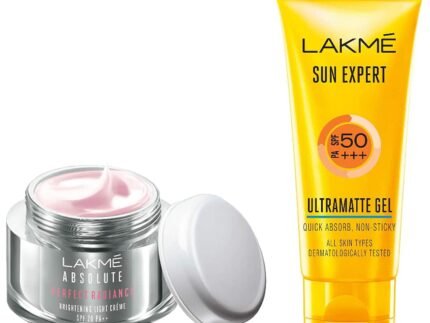 LAKMÉ Absolute Perfect Radiance Brightening Light Crème With Niacinamide & Micro Crystals, 50G & Lakme Sun Expert Spf 50 Gel, 50 G
