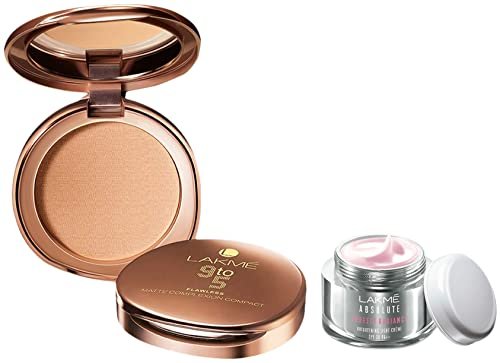 LAKMÉ Absolute Perfect Radiance Skin Brightening Day Cream, Light, 50G And Lakme 9 To 5 Flawless Matte Complexion Compact, Melon, 8G LAKMÉ Absolute Perfect Radiance Skin Brightening Day Cream, Light, 50G And Lakme 9 To 5 Flawless Matte Complexion Compact, Melon, 8G