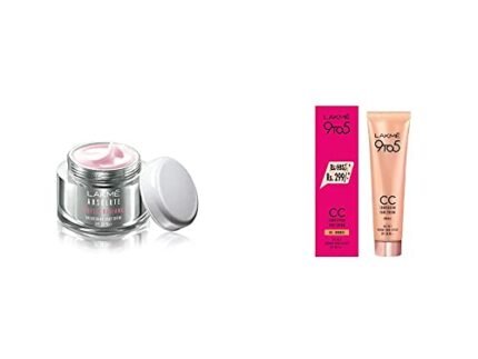 LAKMÉ Absolute Perfect Radiance Skin Brightening Light Crème (Cream) With Sunscreen, 50 G & Lakme 9 To 5 Complexion Care Face Cc Cream, Bronze, Spf 30, Conceals Dark Spots & Blemishes, 30 G