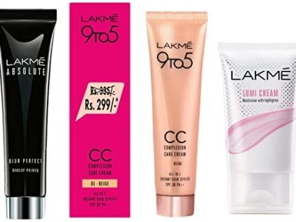 LAKMÉ Absolute Under Cover Gel Face Primerg&Lakme 9 To 5 Complexion Care Face Cc Cream, Beige, Spf 30, Conceals Dark Spots & Blemishes, 30 G&Lakme Lumi Cream