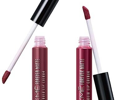 LAKMÉ Forever Matte Liquid Lip Colour, Mauve Party, 5.6ml & Lakme Forever Matte Liquid Lip Colour, Red Wine, 5.6 ml