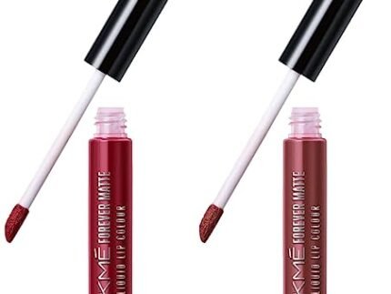 LAKMÉ Forever Matte Liquid Lip Colour, Nude Dream, 5.6ml & Forever Matte Liquid Lip Colour, Crimson Rose, 5.6ml