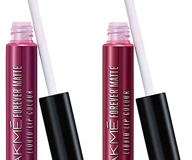 LAKMÉ Forever Matte Liquid Lip Colour, Red Wine, 5.6 Ml & Lakme Forever Matte Liquid Lip Colour, Wine Glow, 5.6 Ml