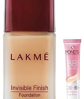 LAKMÉ Invisible Radiant Finish Spf 8 Light Coverage Foundation, For All Skin Shade 01, 25Ml And Pond’s White Beauty Bb+ Fairness Cream 01 Original, 18 G,2 Count