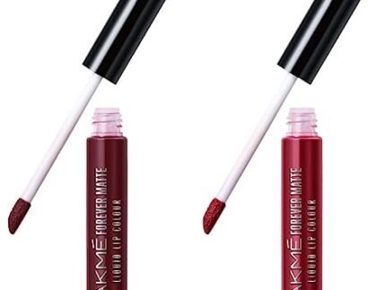 Lakmé Forever Matte Liquid Lip Colour, Crimson Rose, 5.6 ml & Lakme Forever Matte Liquid Lip Colour, Wine Touch, 5.6 ml