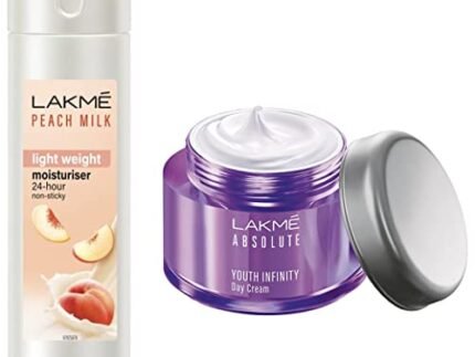 Lakmé Moisturizer Body Lotion, Peach Milk, 200ml And Lakmé Absolute Youth Infinity Skin Sculpting Day Creme, 50g