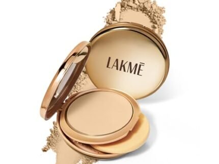 Lakme Unreal Dual Cover Pressed Powder, 2 In 1 Compact + Foundation, Non Cakey Coverage, Lightweight & Long Lasting Compact, 10 Ivory, 9g