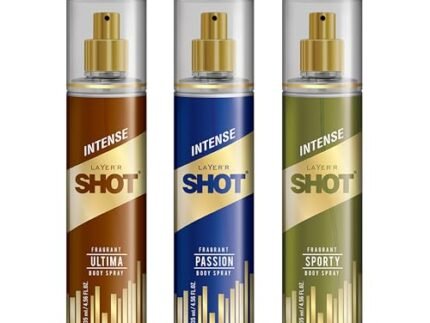 Layer’r Shot Gold Combo Sporty, Ultima & Passion Body Spray for Men, 3×135ml | Long-Lasting Premium Fragrance | Fresh, Woody & Oceanic Scents | Everyday Wear | IFRA Certified