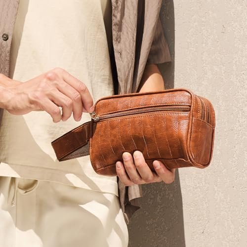 Lifelong Toiletry Bag for Men & Women | Vegan Leather Travel Pouch | Shaving Kit, Grooming & Makeup Organizer | Toiletry Bag for Travel, Gym, Daily Use, Cosmetics, Toiletries & Essentials (Tan) Lifelong Toiletry Bag for Men & Women | Vegan Leather Travel Pouch | Shaving Kit, Grooming & Makeup Organizer | Toiletry Bag for Travel, Gym, Daily Use, Cosmetics, Toiletries & Essentials (Tan)