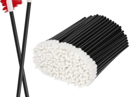 Lip Brush, Lips Applicator/Disposable Makeup Lip Brushes, Lips Wands Lip Brush Applicator Lipstick Brush Lip Gloss Applicator Mascara Brush Makeup Tool, (BLACK, 12 – Pcs)