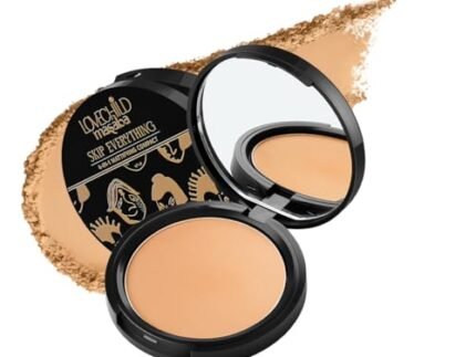Lovechild Masaba Skip Everything Mattifying Compact Powder, Perfect Matte Finish, Oil Control, Pore Blurring & Skin Repair, Enriched with Vitamin E & Macadamia Oil, Honest Honey (Medium) 9 g