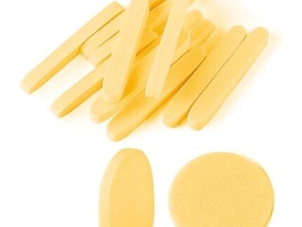 Lucifer Professional Makeup Sponge Set, Professional Beauty Blending Applicators, Yellow | Reusable Compressed Facial Sponges, Makeup Remover Pads, Face Cleansing Pads, Cosmetic Spa Sponges for Removing Dead Skin, Facial Cleansing, Gentle Exfoliating, Makeup Removal