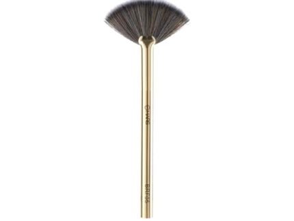 MARS Artist’s Arsenal Professional Fan Brush For Face Highlighting | Precise Synthetic Brushes | Feather Soft Touch | Perfect For Highlighting | Luxe Packaging Makeup Brush (Golden)