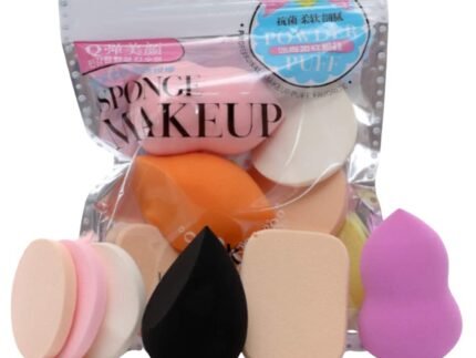 MEENIRA Makeup Sponge Cosmetic Facial Sponge Blender For Liquid, Cream, Foundation Applicator Puff For Face Makeup Wet and Dry Use Multicolor 6 Pieces