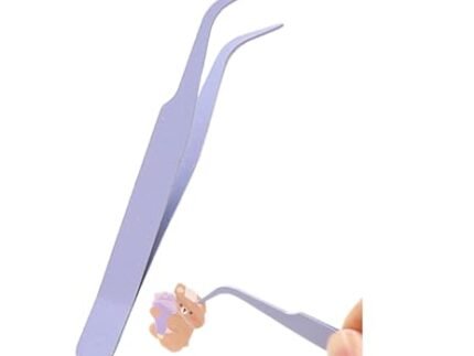 M.F.H Stainless Steel Eyelash Tweezer | DIY Eyelash Straight Tweezers – with Cover DIY Lashes and Stickers Crafting RANDOM COLOUR