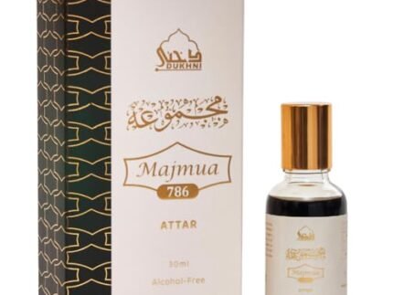 Majmua 786 Attar Oil by Dukhni | Arabic perfume oils for men and women | Original 30ml Pure ittar roll on scent, khus, vetiver oil | Eid, Ramadan, Umrah Gifts, Vegan Islamic Fragrances