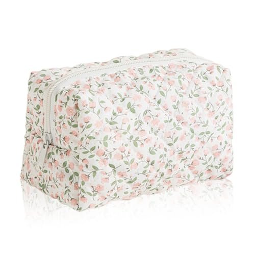 Makeup Pouch Bag for Women, Floral Print Compact Toiletry Case for Travel, Pink Make Up Pouches, Zippered Cosmetic Organizer – 16×9×10cm Makeup Pouch Bag for Women, Floral Print Compact Toiletry Case for Travel, Pink Make Up Pouches, Zippered Cosmetic Organizer – 16×9×10cm