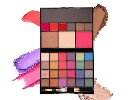 Maliao 24 Eyeshadow 1 Blush 1 Highlighter 1 Contour 3 Cream Lip Gloss 3 Eyebrow Powder Makeup Palette | All-in-One Makeup Kit | Highly Pigmented | Long-Lasting & Versatile | Perfect for Face & Eye Looks | Travel-Friendly, 55g (1)